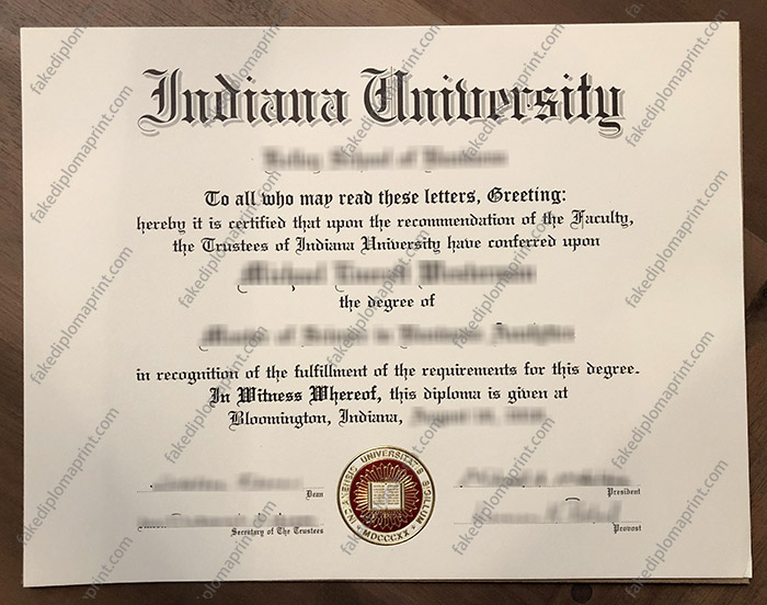 Indiana University diploma