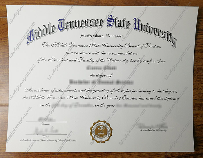 Middle Tennessee State University diploma