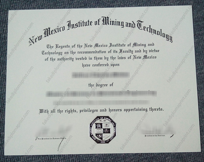New Mexico Institute of Mining and Technology diploma
