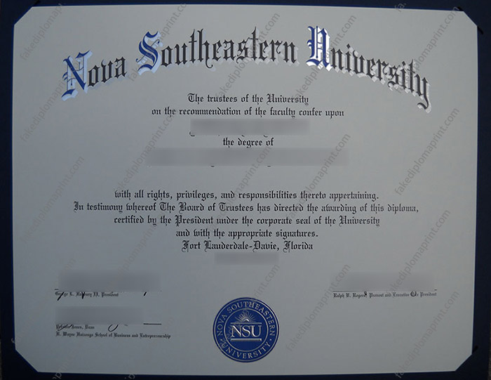 Nova Southeastern University diploma