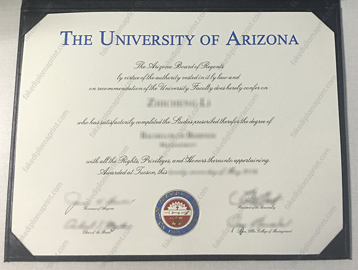 University of Arizona diploma