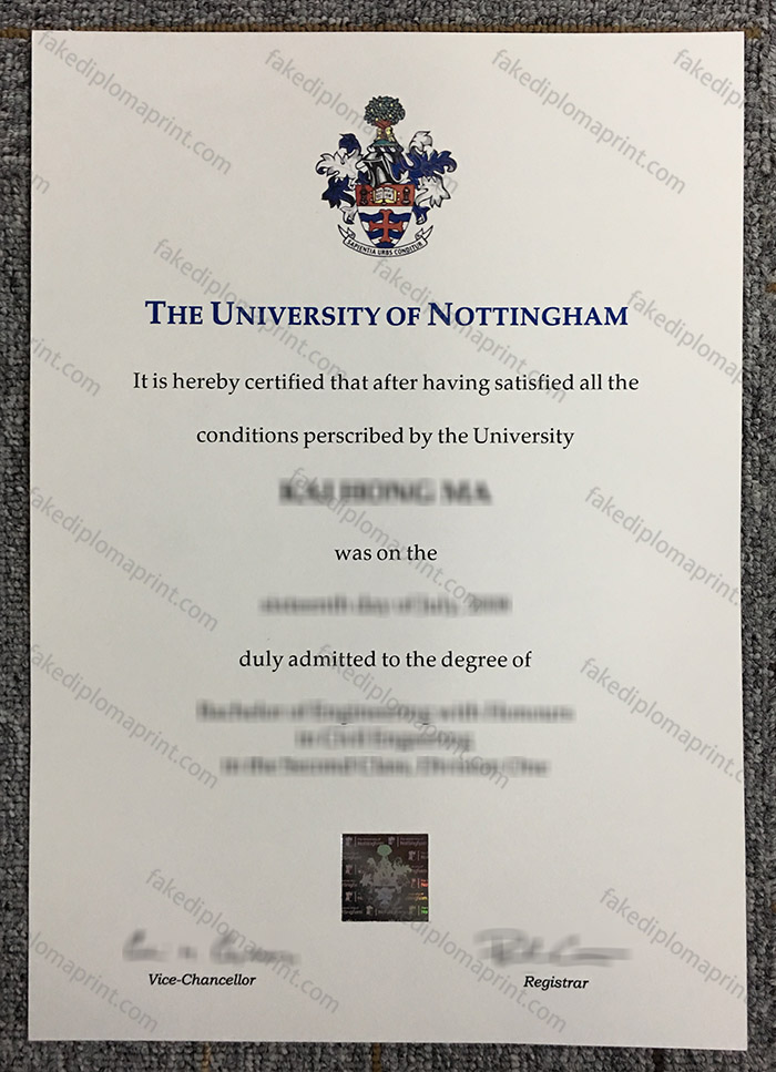 University of Nottingham diploma