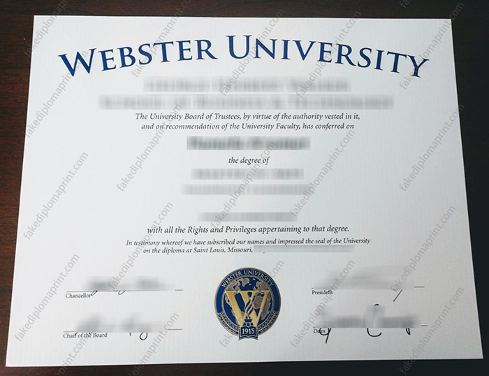 Webster University diploma