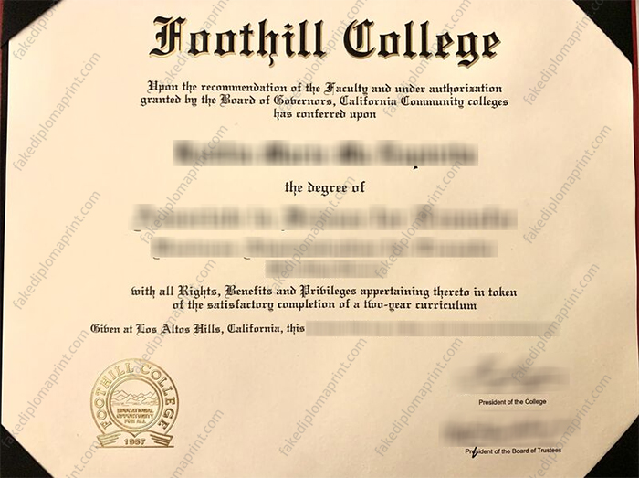 Foothill College diploma