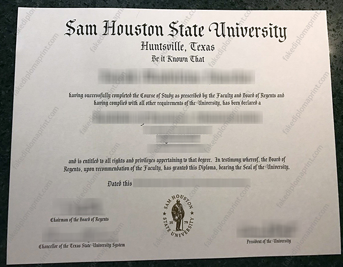 Sam Houston State University diploma