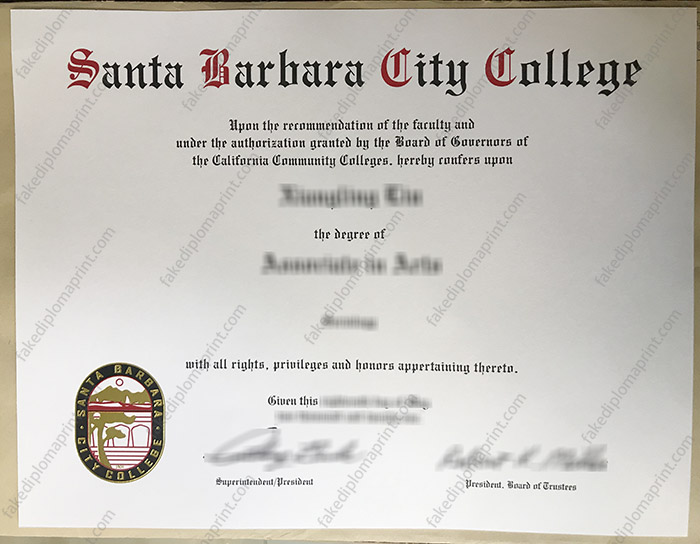 Santa Barbara City College diploma