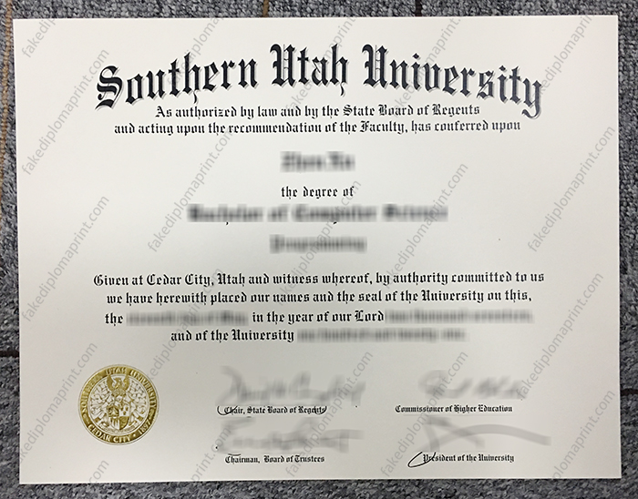 Southern Utah University diploma