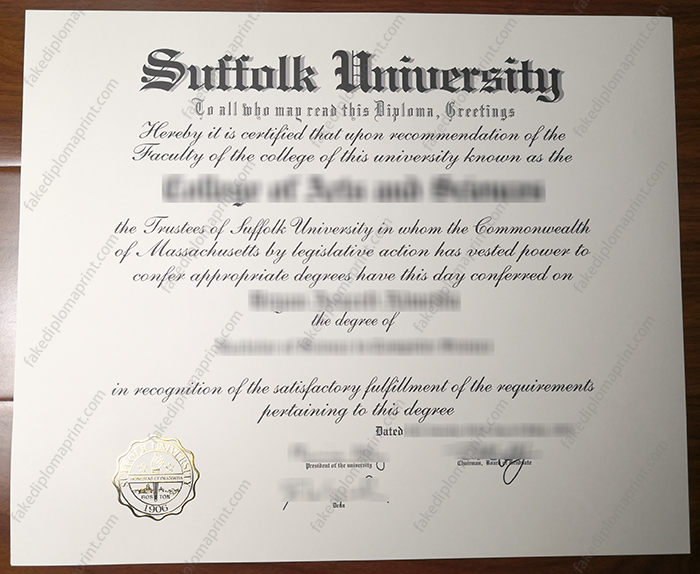 Suffolk University diploma