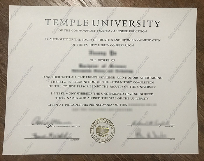 Temple University diploma