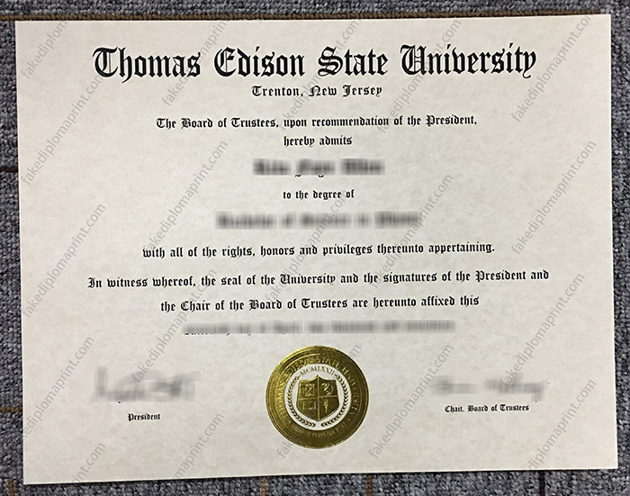 Thomas Edison State University diploma