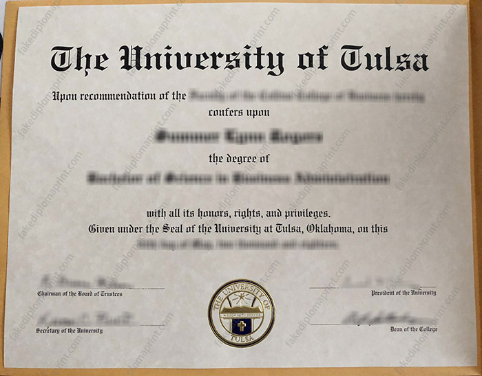 University of Tulsa diploma