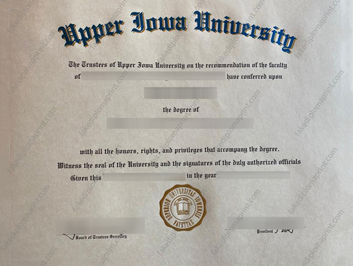 Upper Iowa University diploma