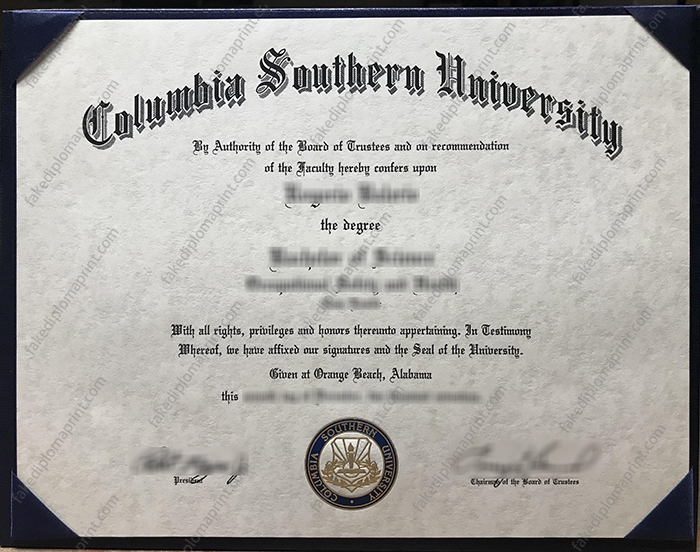 Columbia Southern University diploma