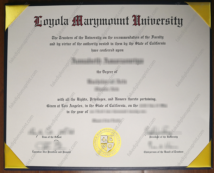 Loyola Marymount University diploma