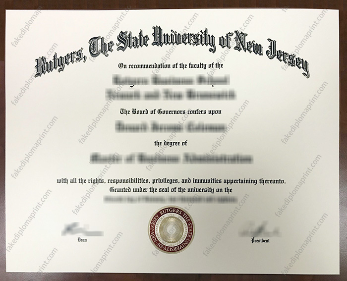 Rutgers,The State University of New Jersey diploma