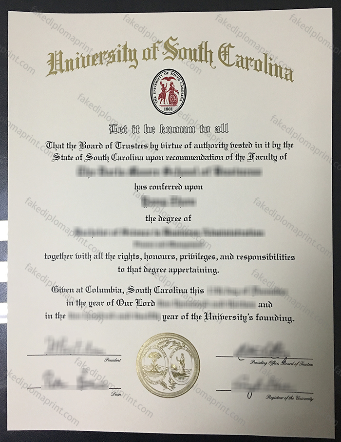 University of South Carolina diploma
