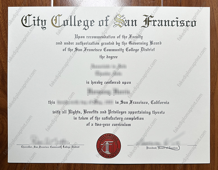 City College of San Francisco diploma