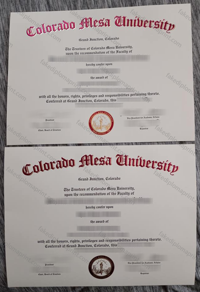 Colorado Mesa University diploma