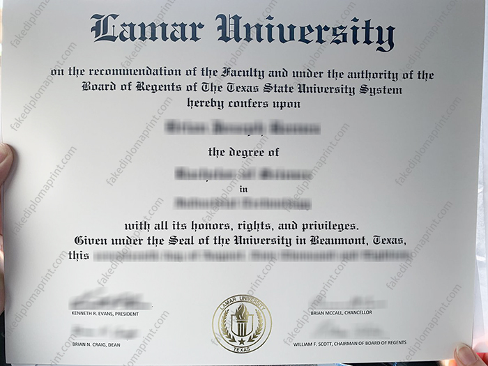 Lamar University diploma