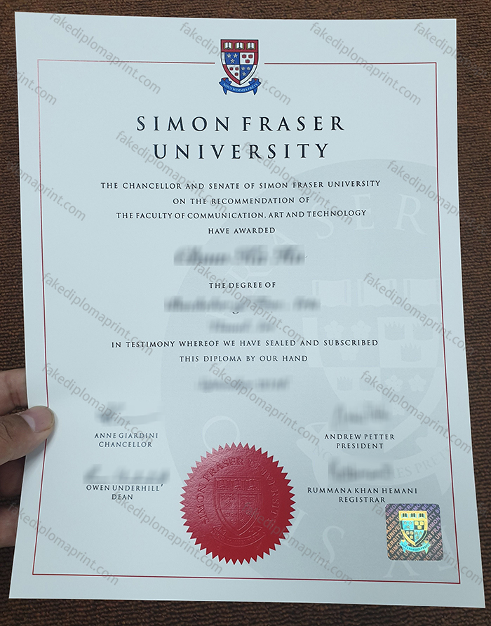 Simon Fraser University diploma