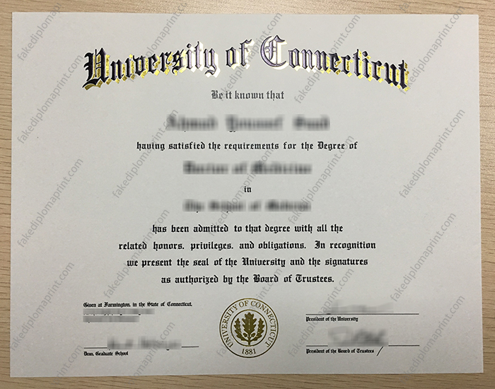 University of Connecticut diploma