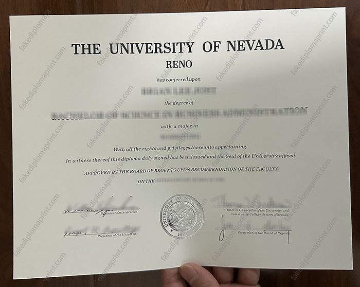 University of Nevada Reno diploma