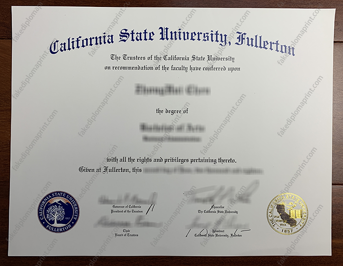 California State University Fullerton diploma