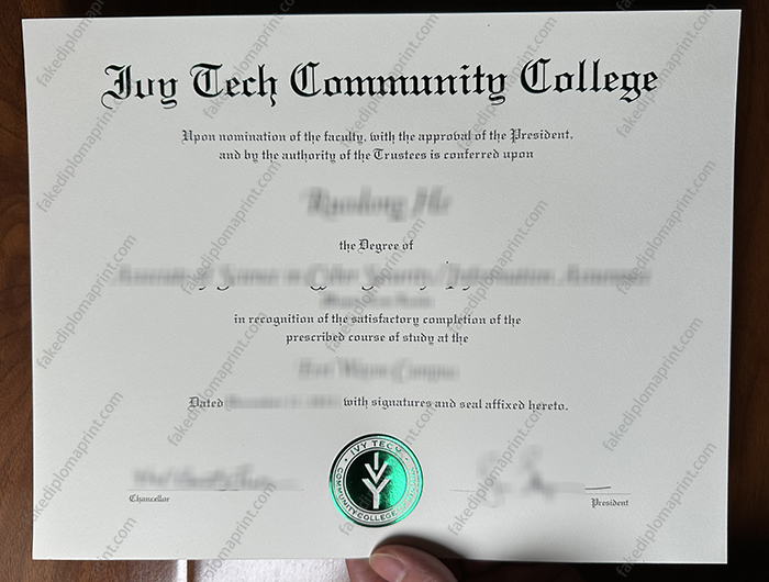 Ivy Tech Community College diploma