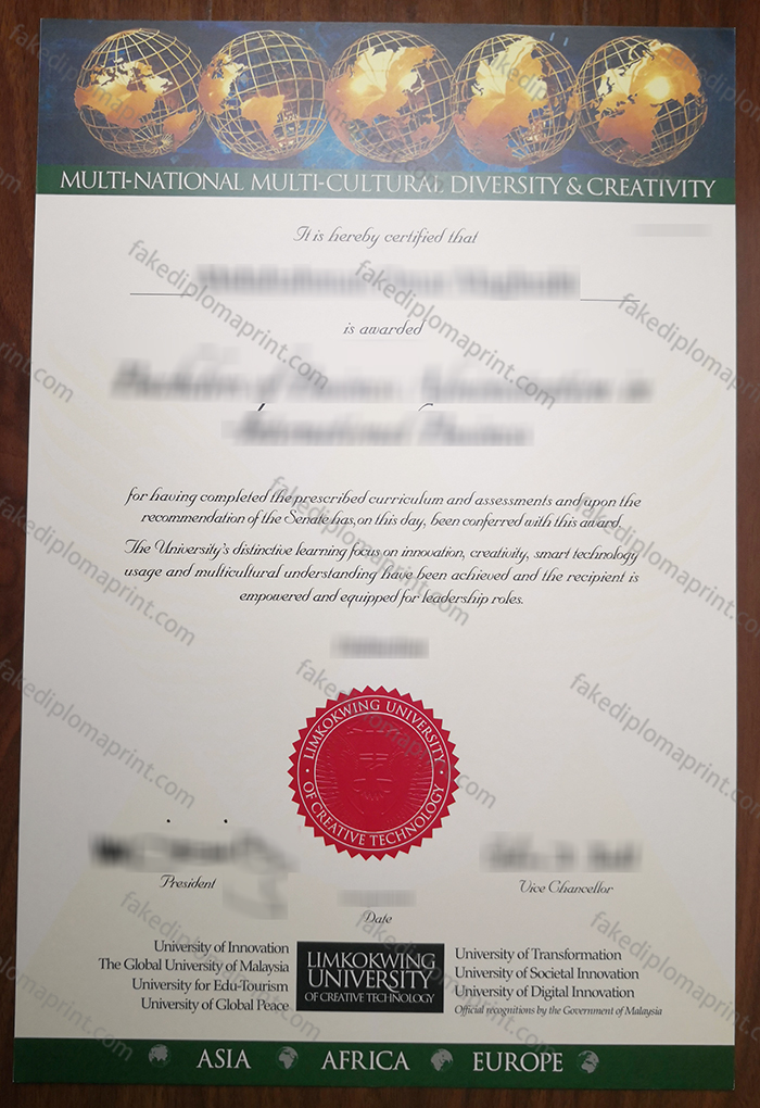 Limkokwing University diploma