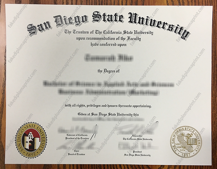 San Diego State University diploma