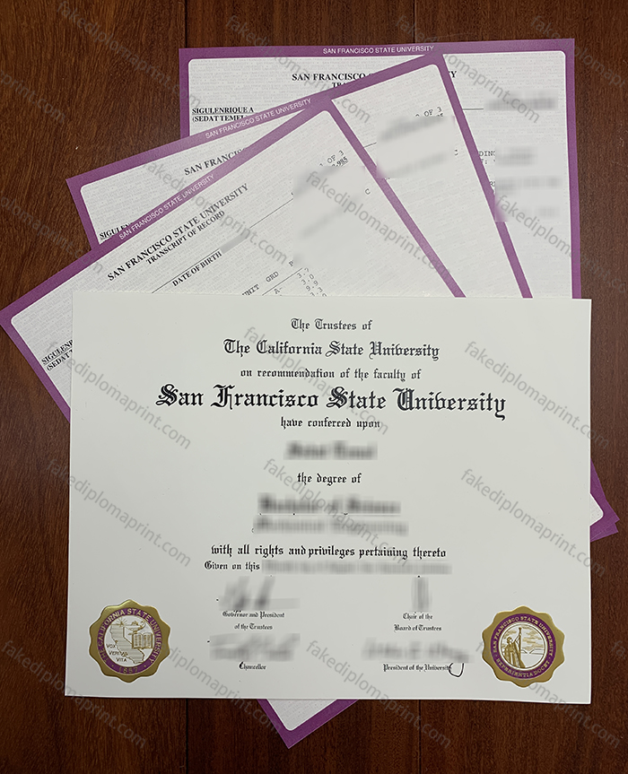 San Francisco State University diploma and transcript