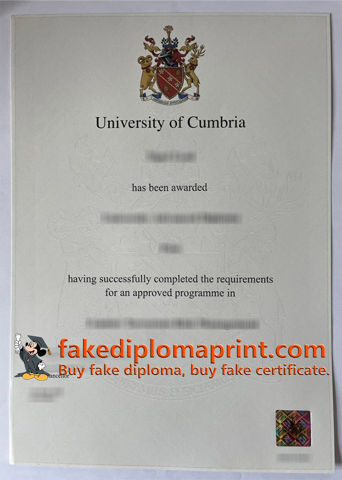 University of Cumbria diploma