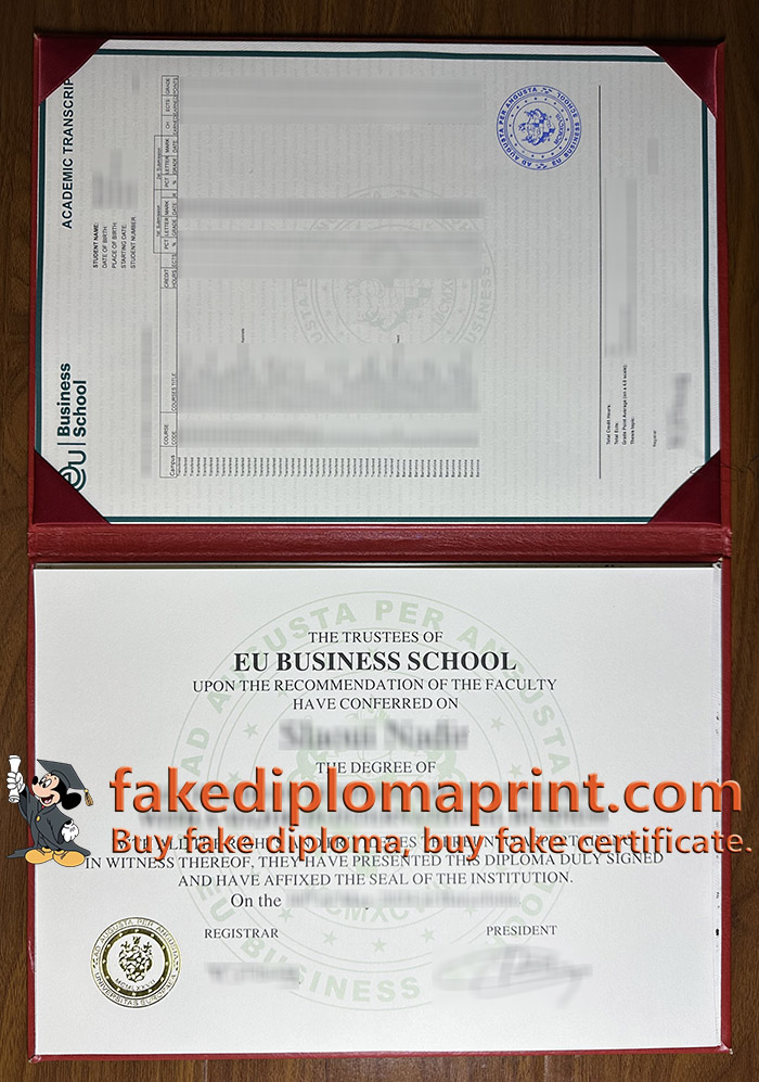 EU Business School diploma and transcript