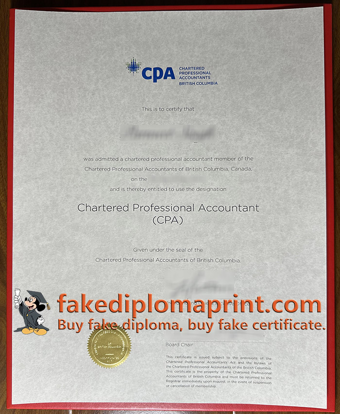 British Columbia CPA certificate