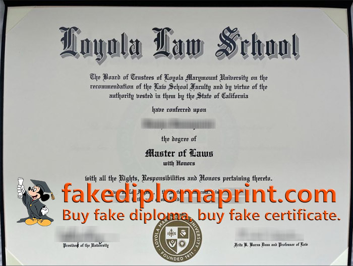 Loyola Law School diploma