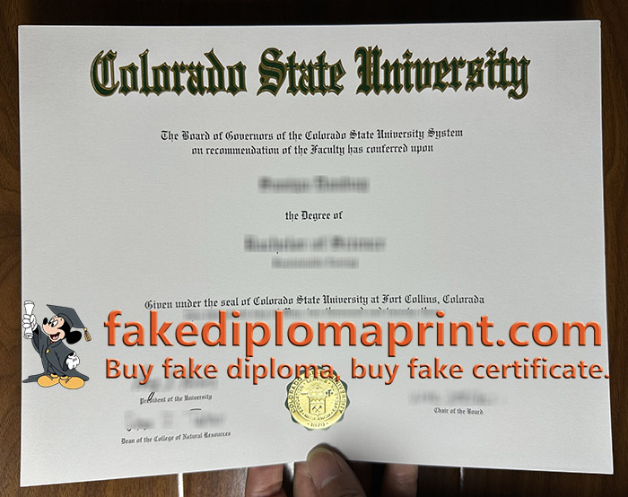 Colorado State University diploma