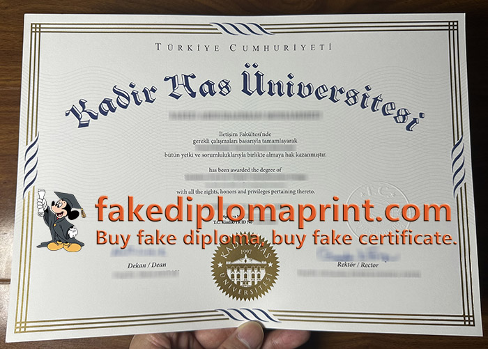 Kadir Has University diploma