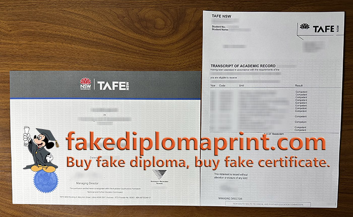 NSW TAFE certificate and transcript