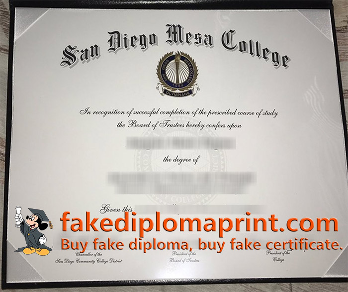 San Diego Mesa College diploma