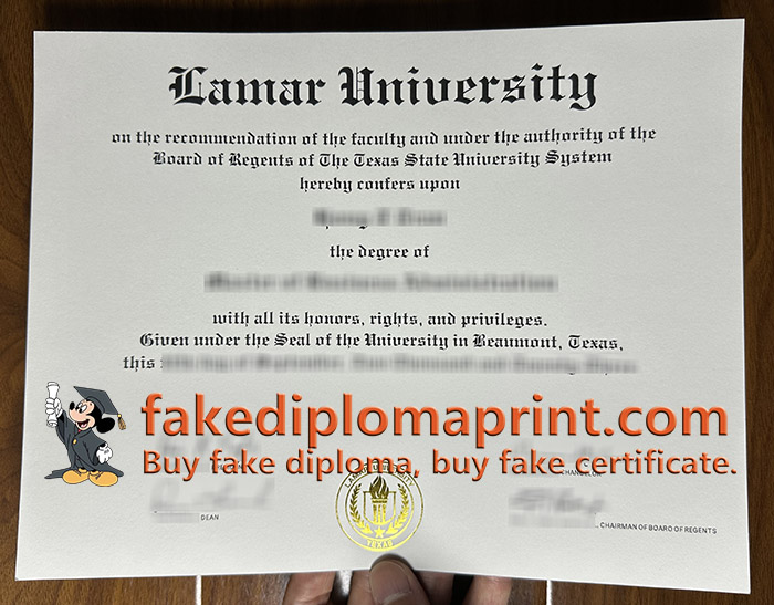 Lamar University diploma