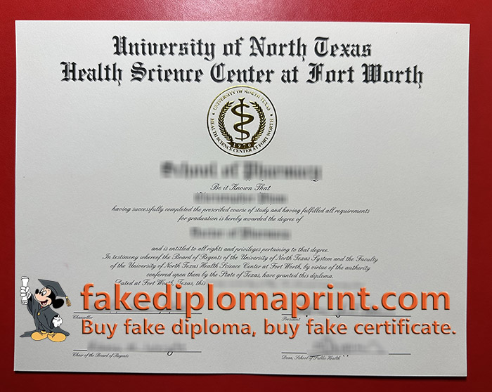 UNT Health Science Center diploma