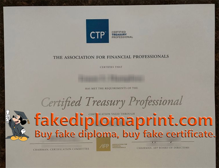 Certified Treasury Professional certificate