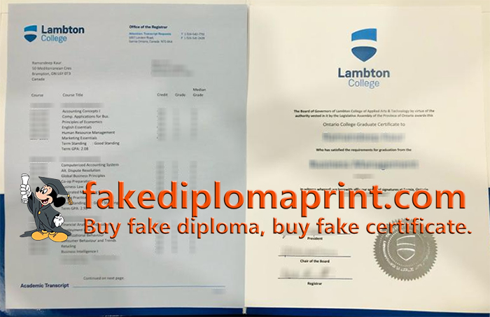 Lambton College diploma and transcript