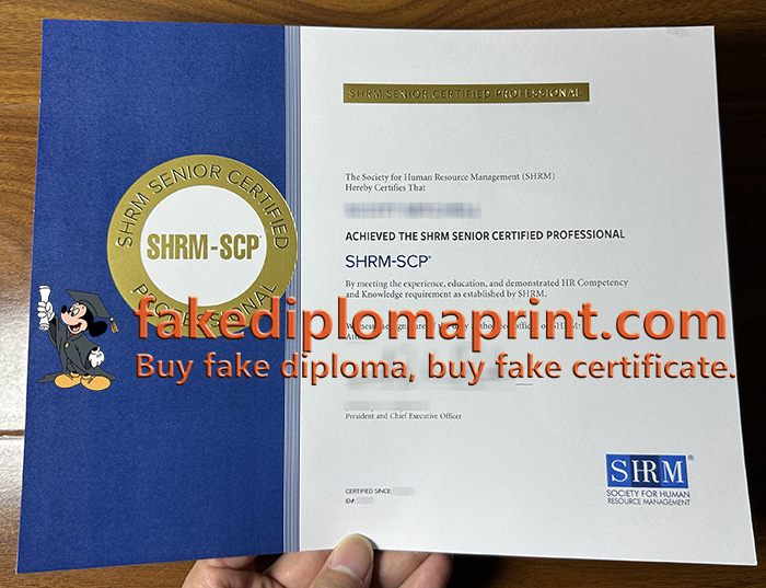 SHRM-SCP certificate