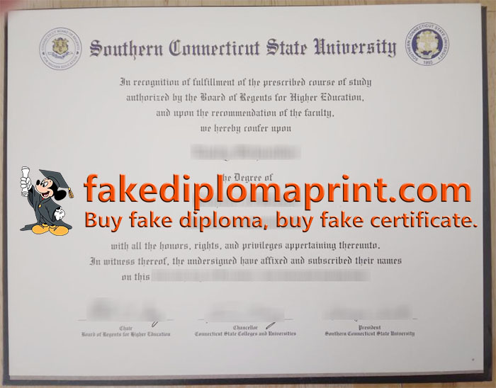 Southern Connecticut State University diploma