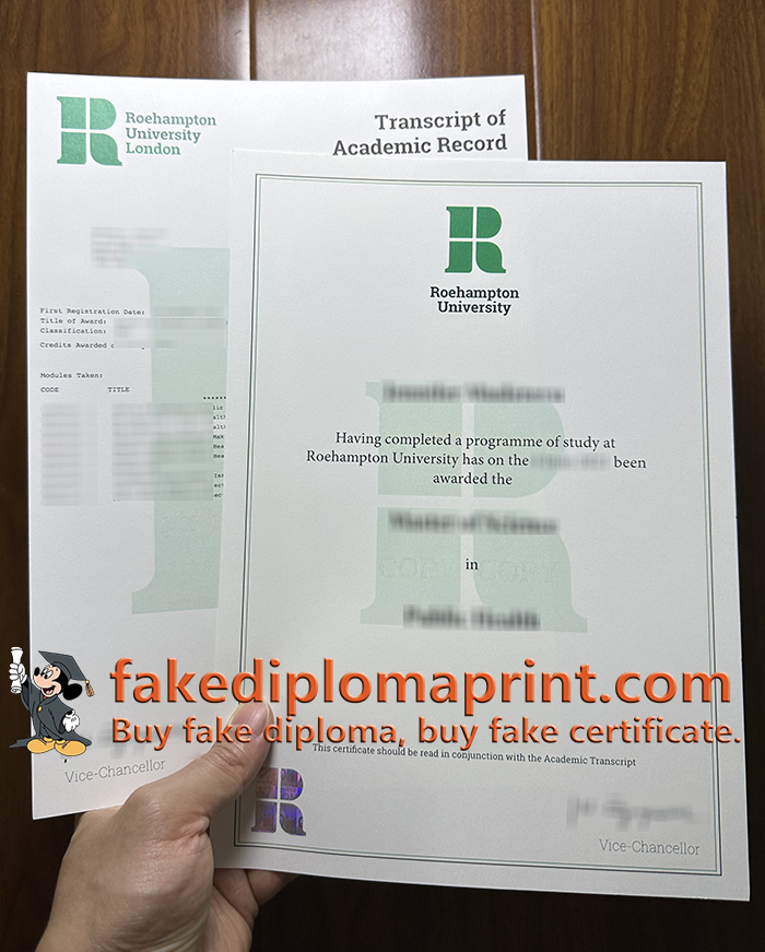 Roehampton University degree and transcript