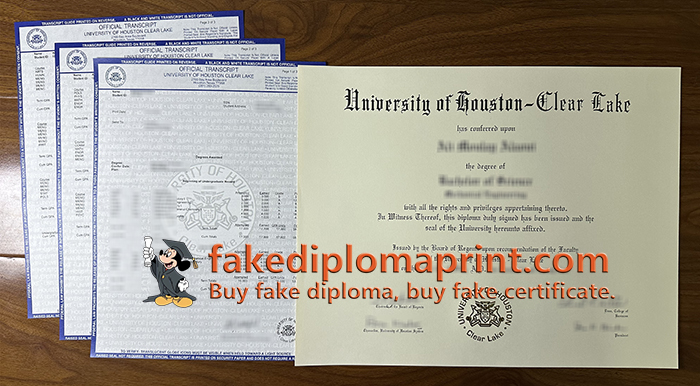 University of Houston–Clear Lake diploma and transcript