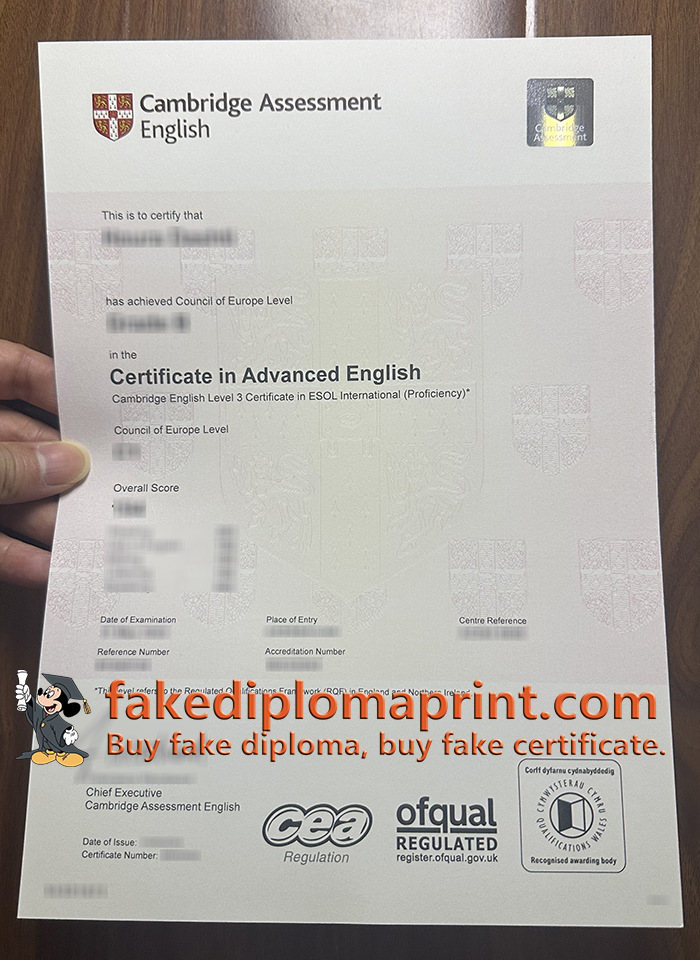 Cambridge CAE certificate