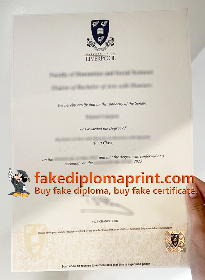 University of Liverpool diploma