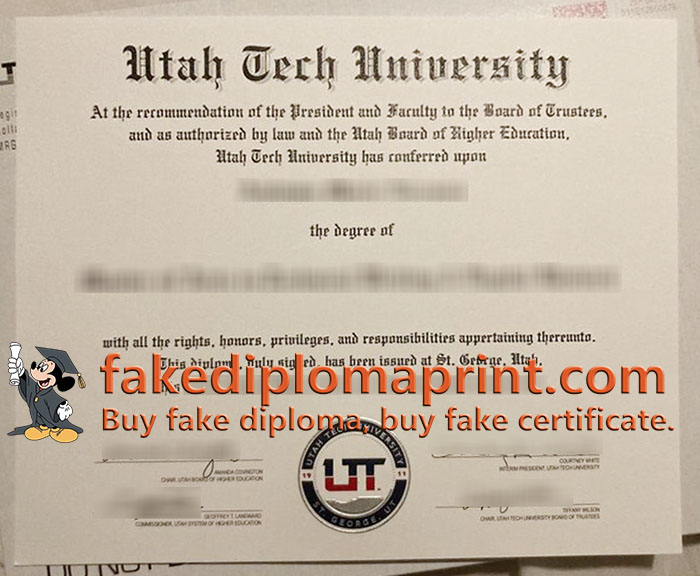 Utah Tech University diploma